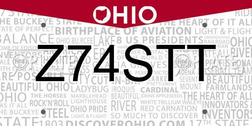 Z74STT Ohio License Plate