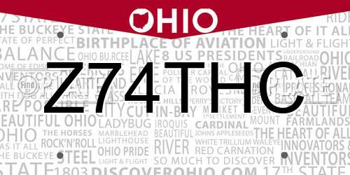 Z74THC Ohio License Plate