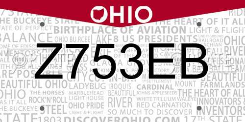 Z753EB Ohio License Plate