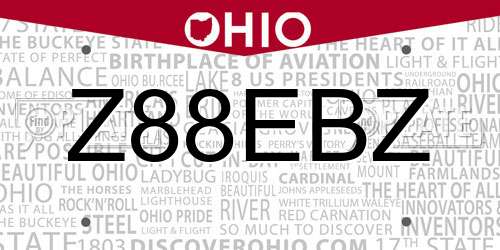 Z88EBZ Ohio License Plate