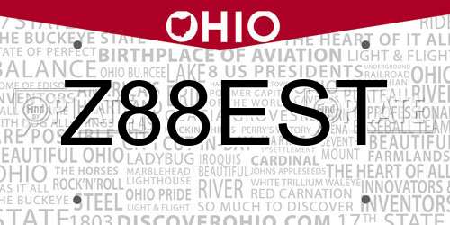 Z88EST Ohio License Plate