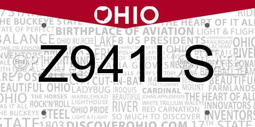 Z941LS Ohio License Plate