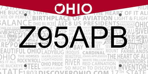 Z95APB Ohio License Plate