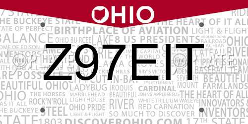 Z97EIT Ohio License Plate