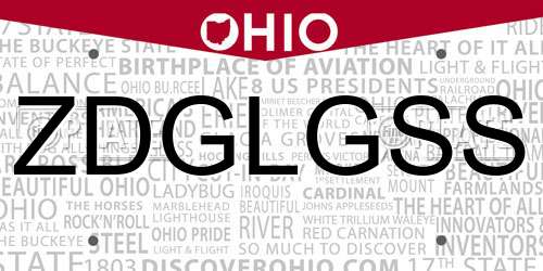 ZDGLGSS Ohio License Plate