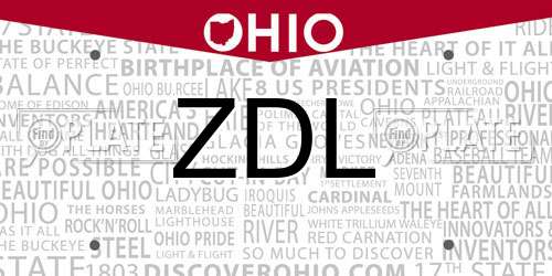 ZDL Ohio License Plate