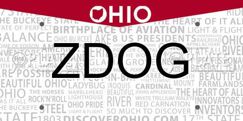ZDOG Ohio License Plate