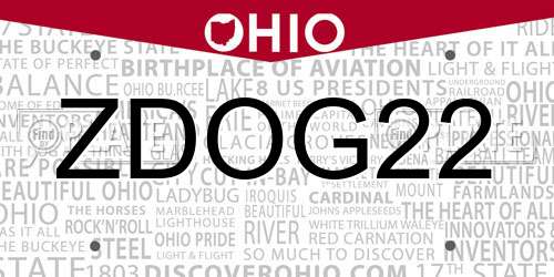 ZDOG22 Ohio License Plate