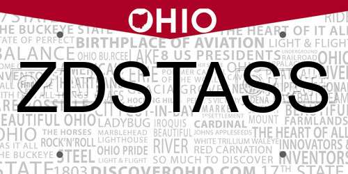 ZDSTASS Ohio License Plate