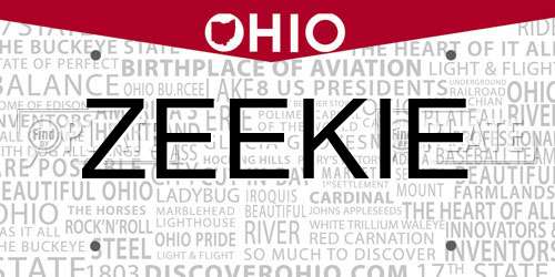 ZEEKIE Ohio License Plate