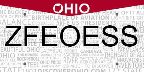 ZFEOESS Ohio License Plate