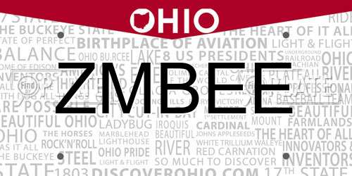 ZMBEE Ohio License Plate