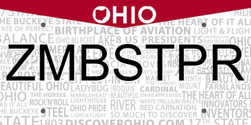 ZMBSTPR Ohio License Plate