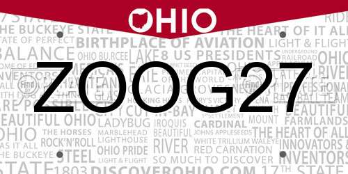 ZOOG27 Ohio License Plate