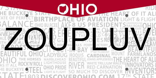ZOUPLUV Ohio License Plate
