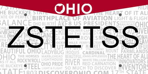 ZSTETSS Ohio License Plate