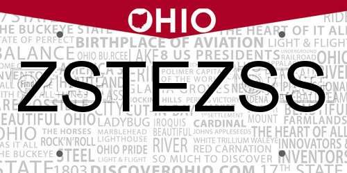 ZSTEZSS Ohio License Plate