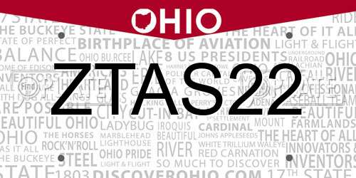 ZTAS22 Ohio License Plate