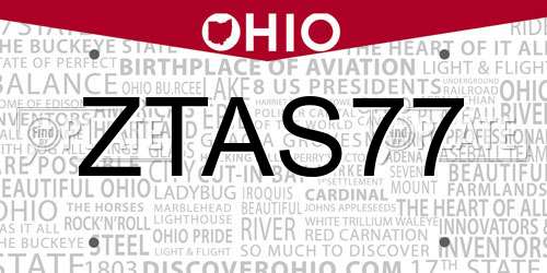 ZTAS77 Ohio License Plate