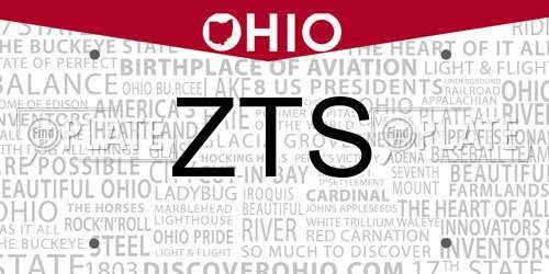 ZTS Ohio License Plate
