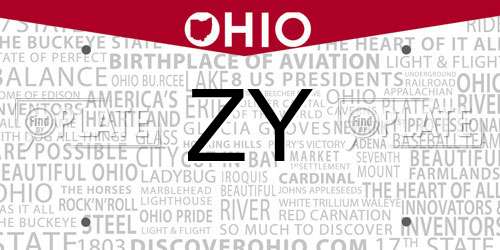 ZY Ohio License Plate