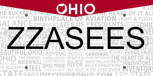 ZZASEES Ohio License Plate