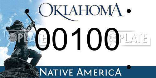 00100 Oklahoma License Plate
