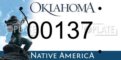 00137 Oklahoma License Plate
