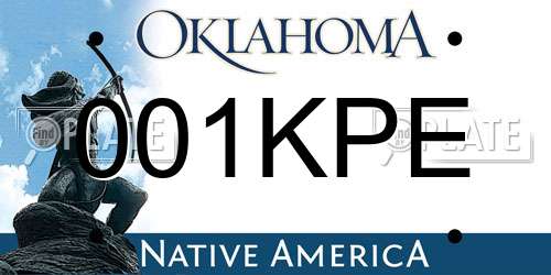 001KPE Oklahoma License Plate