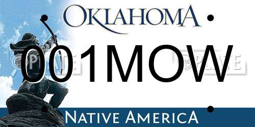 001MOW Oklahoma License Plate