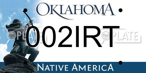 002IRT Oklahoma License Plate