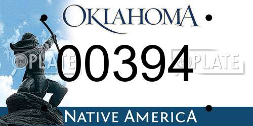 00394 Oklahoma License Plate