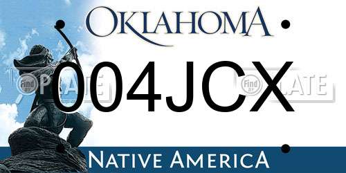 004JCX Oklahoma License Plate