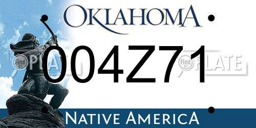 004Z71 Oklahoma License Plate