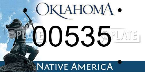 00535 Oklahoma License Plate