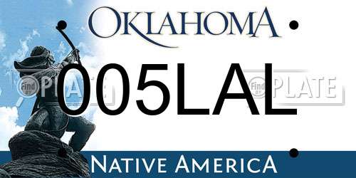 005LAL Oklahoma License Plate
