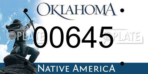 00645 Oklahoma License Plate