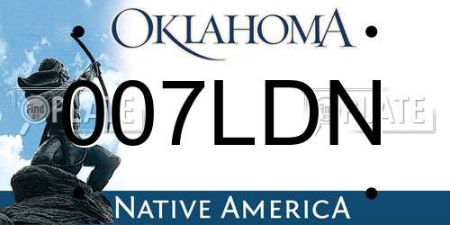 007LDN Oklahoma License Plate