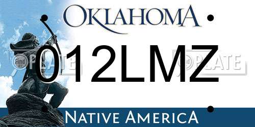 012LMZ Oklahoma License Plate