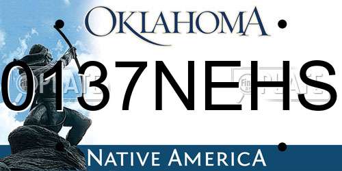 0137NEHS Oklahoma License Plate