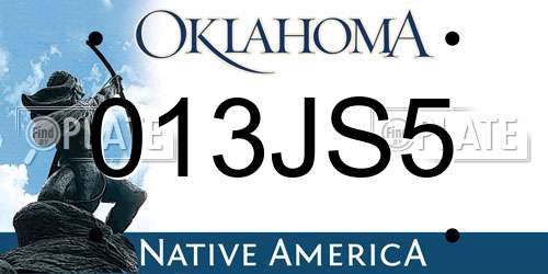 013JS5 Oklahoma License Plate