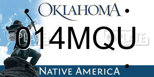 014MQU Oklahoma License Plate