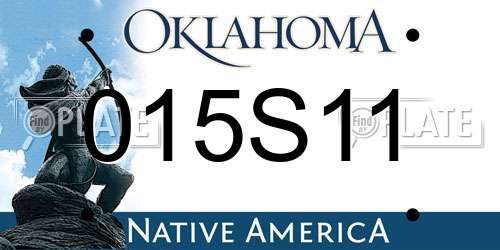 015S11 Oklahoma License Plate