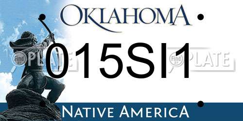 015SI1 Oklahoma License Plate