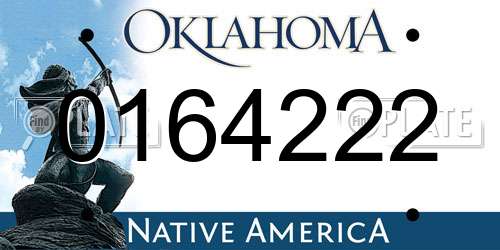 0164222 Oklahoma License Plate