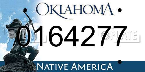 0164277 Oklahoma License Plate