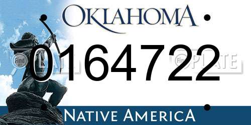 0164722 Oklahoma License Plate