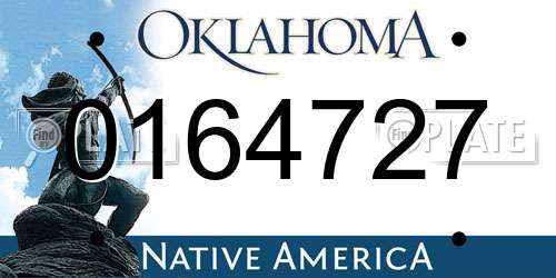0164727 Oklahoma License Plate