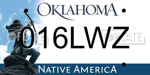 016LWZ Oklahoma License Plate