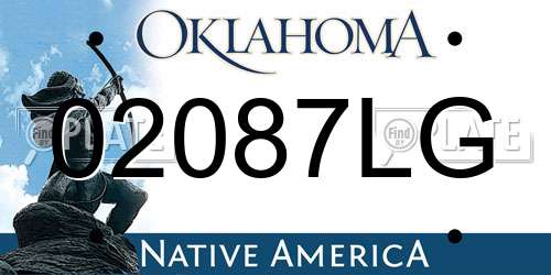 02087LG Oklahoma License Plate